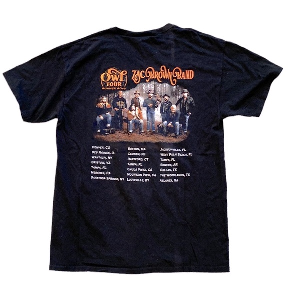 Zac Brown Band The Owl Tour Summer 2019 Concert Black Short Sleeve Womens Large - Picture 3 of 6
